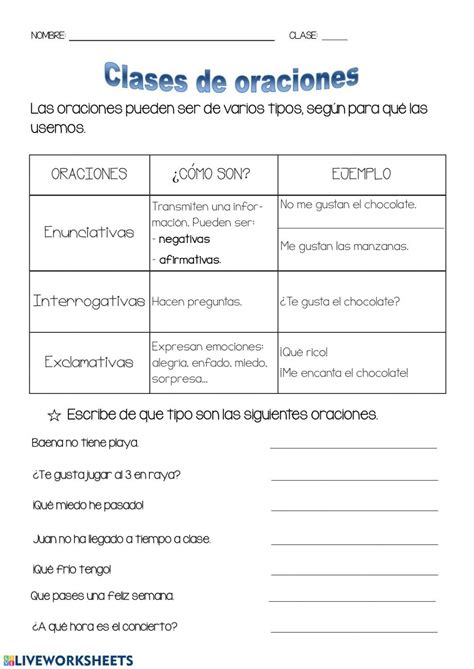 The Spanish Language Worksheet For Class 3