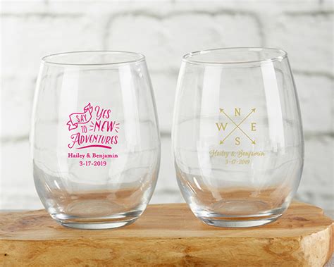 Personalized 9 Oz Stemless Wine Glass Travel And Adventure Famous Favors