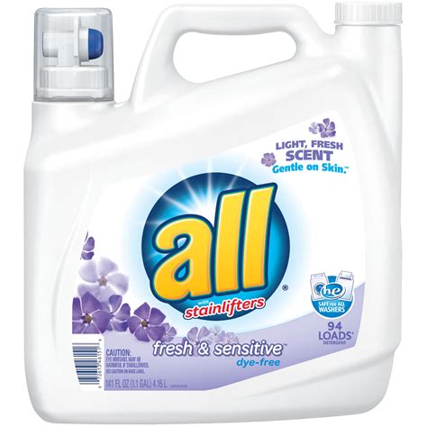 All Liquid Laundry Detergent Fresh And Sensitive 141 Ounce 94 Loads