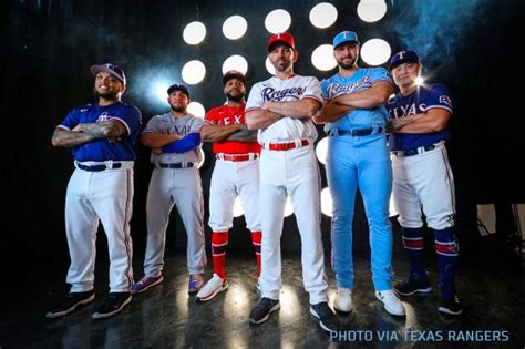 The uniforms worn by major league baseball teams have changed significantly since professional baseball was first played in the 19th century. Texas Rangers Go Powder Blue, Unveil Five New Uniforms ...