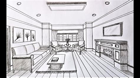 One Point Perspective Living Room Sketch Bryont Blog