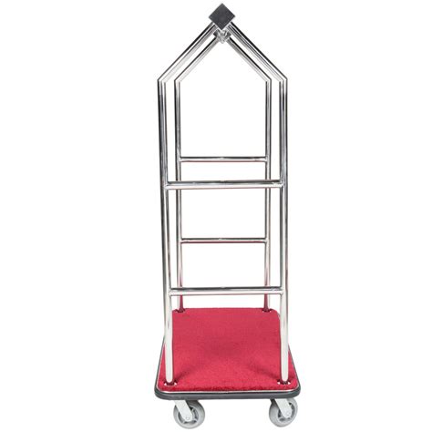 Aarco Lc 2c Stainless Steel Chrome Finish Luggage Cart With Clothing