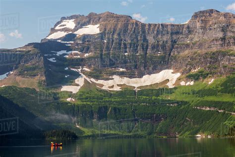 Canada Alberta Waterton Lakes National Park Cameron Lake And Mount