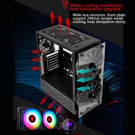 *max od dims (included corners & casters): rgb computer case double side tempered glass panels atx ...