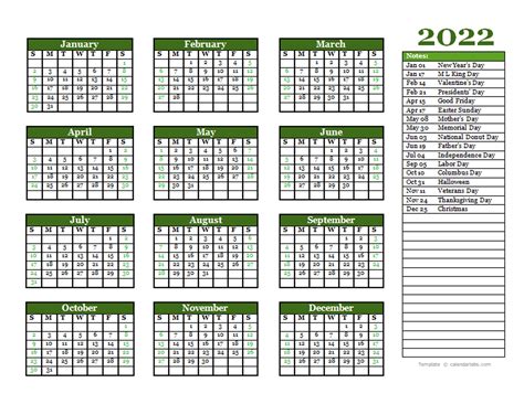 2022 Printable Calendar Pdf Free Printable Templates Zohal