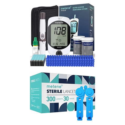 Buy Metene Td Blood Glucose Monitor Kit Count Glucometer Test