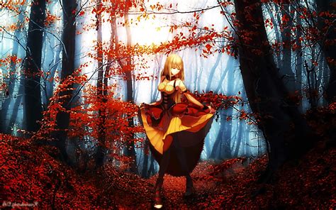 1920x1200 Anime Anime Girls Dress Forest Wallpaper Coolwallpapersme