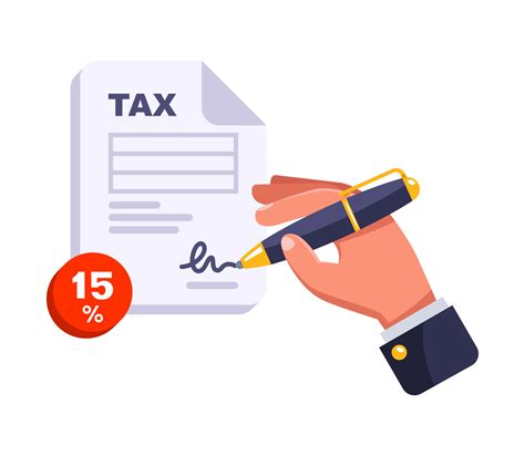 Filling Out The Tax Form Annually Income Tax Flat Vector Illustration
