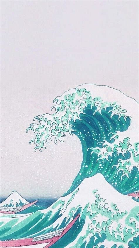 Drawing Of A Tall Tidal Wave Aesthetic Iphone Wallpaper Tumblr