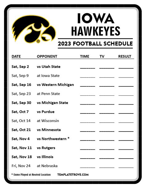 Printable Iowa Football Schedule 2024 Printable Online