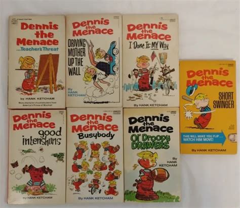 Vintage Dennis The Menace Paperback Books Comic Strip Lot Of 7 1960s
