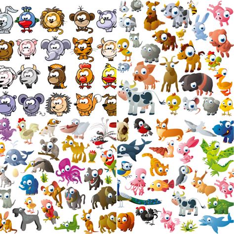 Funny Cartoon Animals Vector Free Download Vectorpicfree Free Ai Eps