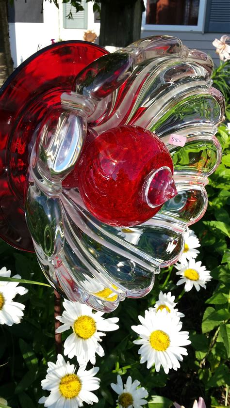 Glass Garden Art Repurposed By Kimber S Garden Gems On Facebook Glass Garden Flowers Glass