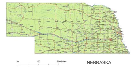 Preview Of Nebraska State Vector Road Map Lossless Scalable Aipdf Map