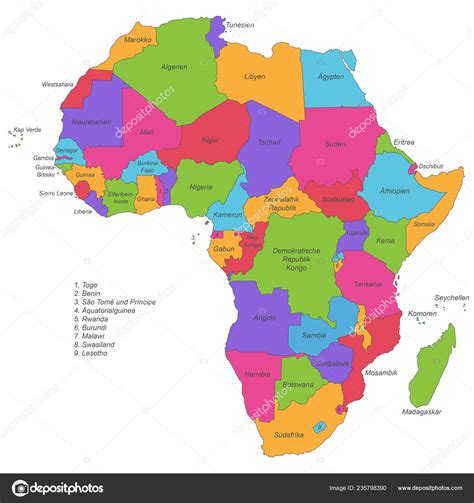 Afrique Carte Politique Lafrique Stock Vector By ©ii Graphics 235798390