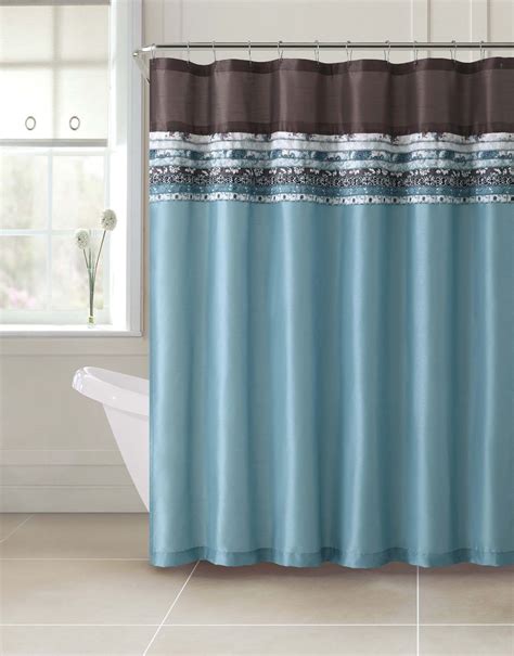 Brown And Turquoise Shower Curtain