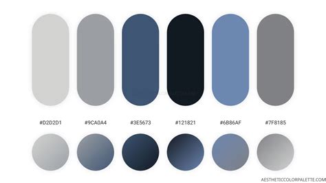 Silvery Blue Colors Aesthetic Color Palette