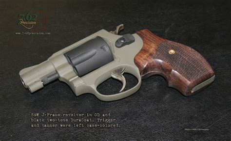 Weapons Smith And Wesson J Frame Revolver In Flat Od And Black Duracoat