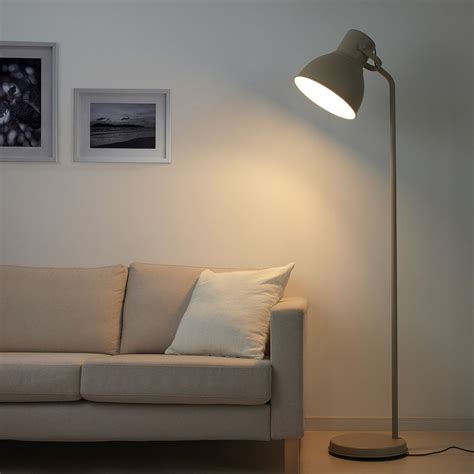 Hektar Floor Lamp With Led Bulb Beige Ikea Floor Lamp Lamp Clear