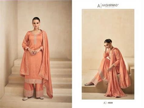 Aashirwad Creation Needle Premium Silk With Heavy Designer Salwar Suits Wholesaler Surat At Rs