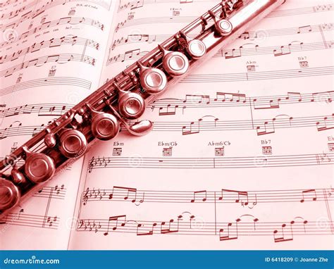 Flute Musical Instrument And Score Stock Image Image Of Clefs Colour