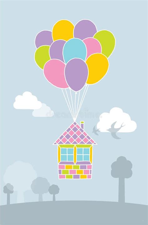 Flying Balloon House Stock Illustrations 936 Flying Balloon House