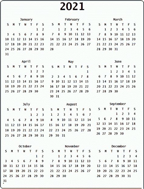 See below the 2021 calendar printable. 2021 Calendar Printable | 12 Months All in One | Calendar 2021