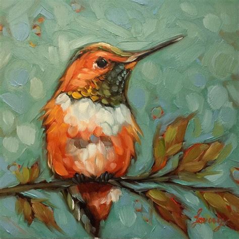 Hummingbird Painting Original Oil Painting Of A Rufous Etsy
