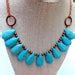 Turquoise Statement Necklace Bib Chunky Necklace With Copper