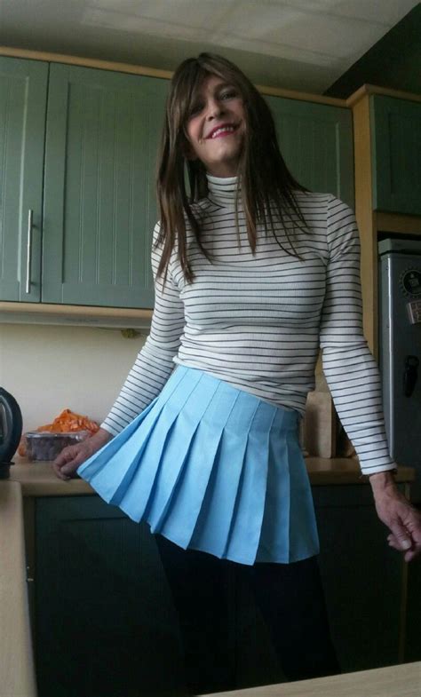 Blue Pleated Skirt