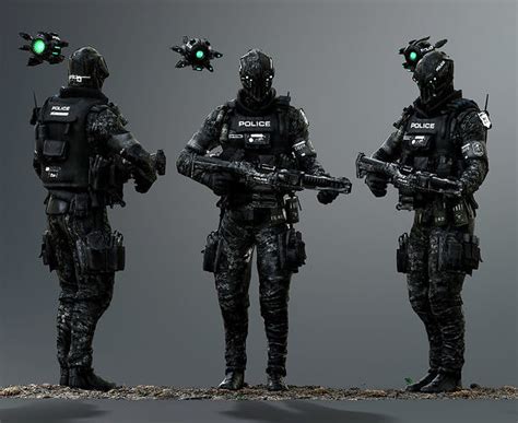 3d Model Sci Fi Police Soldier Vr Ar Low Poly Rigged Cgtrader
