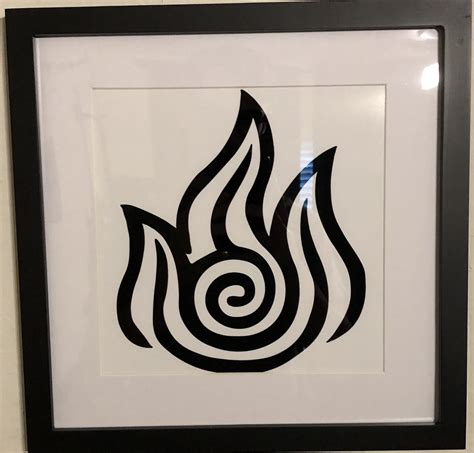 Avatar The Last Airbender Fire Nation Symbol Bandw Digital Etsy