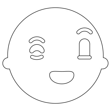 Winking Face Emoji Coloring Page Colouringpages