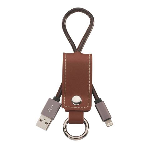 Leather Keychain Charger With Lightning 8pin Connection Iphone And Ipad