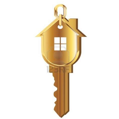 A Golden Key With A House On The Front And Bottom Part Hanging From It