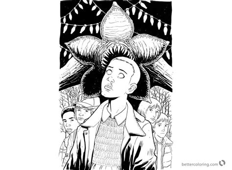 Coloring is a fun activity for children. Stranger Things Coloring Pages Eleven and monster art ...