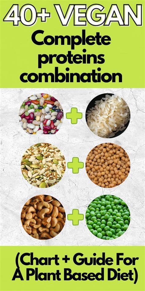 Complete Protein Combinations For Vegans Chart Food Guide Plant