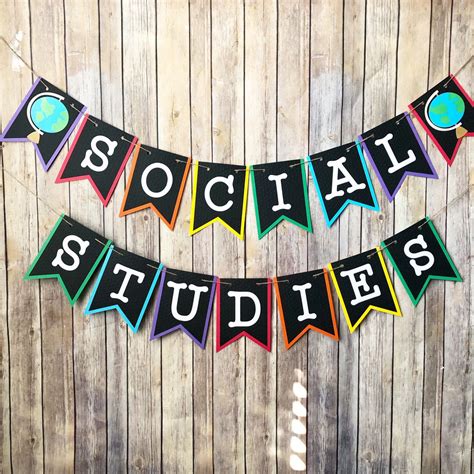Social Studies Banner Classroom Decor Back To School Etsy