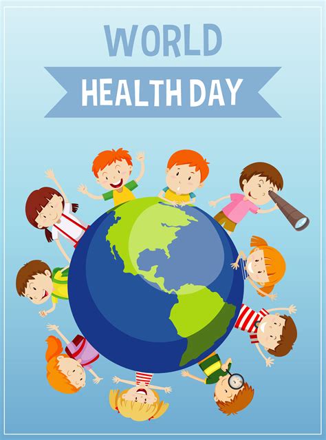 Mother Earth Day Poster With Happy Children Around Earth 1132918 Vector