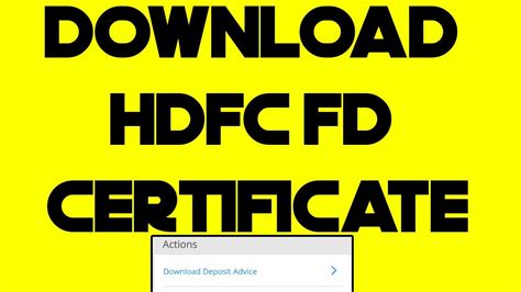 A report to be filled by a client, customer or whatever other individual with regards to store money or a budgetary instrument for a clear design is perceived as store slip. Download FD Certificate from HDFC Bank | Download HDFC ...