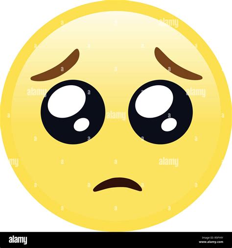 The Isolated Yellow Face Pleading Begging Eyes Icon Stock Vector Image