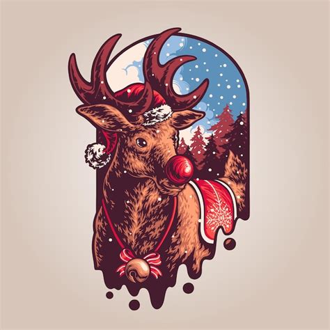 Premium Vector Santas Christmas Reindeer