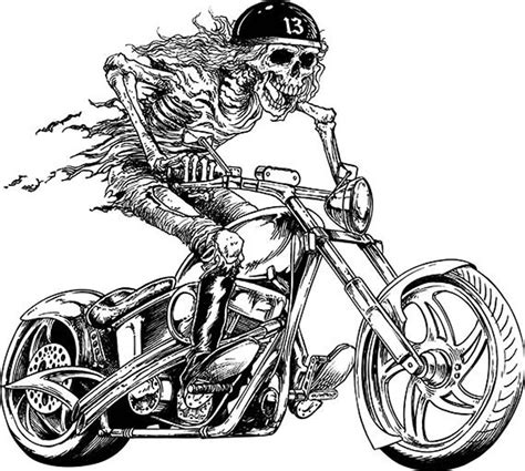 biker motorcycle chopper skull skeleton harley davidson etsy harley davidson art biker art