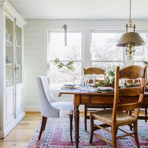White Shiplap Dining Nook Cottage Dining Rooms Beautiful Dining