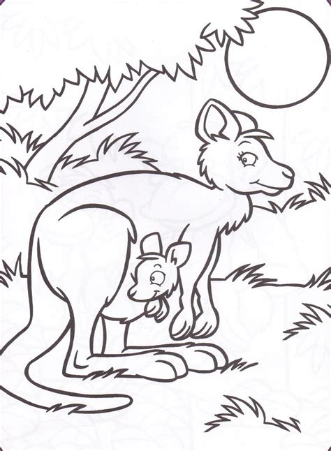 Coloriage de kangourou à imprimer pour enfants  Coloriage de
