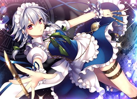 Anime Touhou Sakuya Izayoi Hd Wallpaper Wallpaperbetter