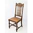 Pair Edwardian Oak Barley Twist Chairs