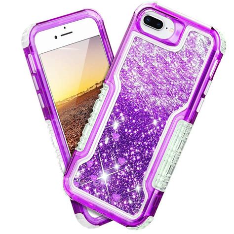 For Iphone 8 Plus Case Luxury Glitter Liquid Quicksand Floating Flowing