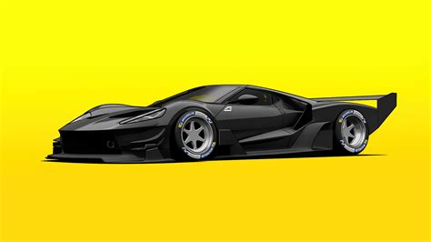 Ford Gt C Vgt Minimal Yellow 4k Ford Gt C Vgt Minimal Yellow 4k