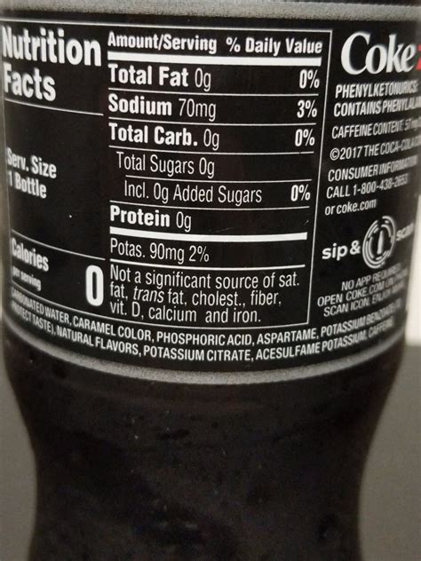 Coke Zero Nutrition Facts